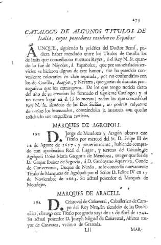 [Catalogo de algunos titulos de Italia,...] 273