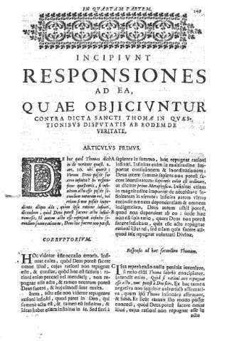 [Incipiunt Responsiones ad ea, quae objiciuntur...] 149
