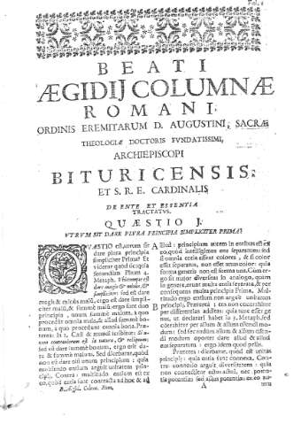 [De ente et essentia Tractatus] 1