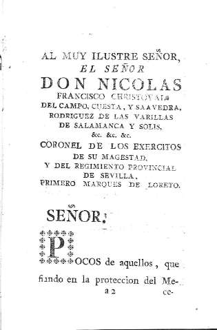 [Al muy ilustre señor, el señor Don Nicolas Francisco...] a 2