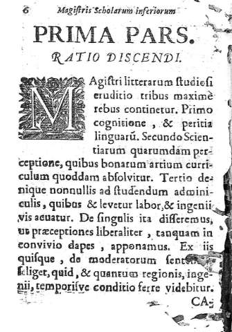 [Prima Pars. Ratio Discendi] 6