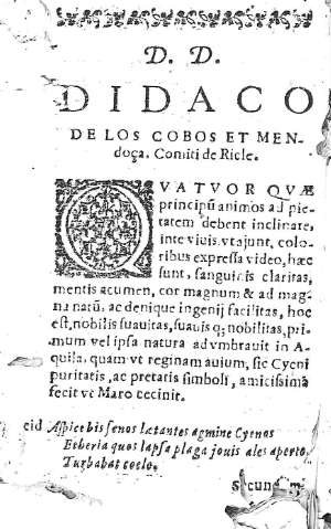 D.D. Didaco de los Cobos et Mendoça,...