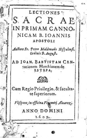 Lectiones Sacrae in Primam Cannonicam B. Ioannis Apostoli...