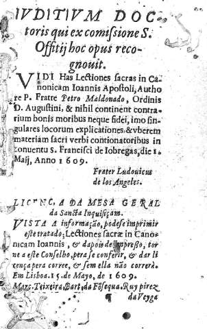 Iuditium Doctoris qui ex comissione S. Offitii...