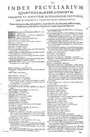 Index peculiarium quorundam hebraismorum,...