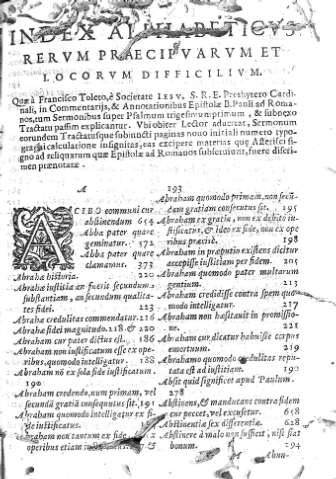 Index Alphabeticus Rerum...