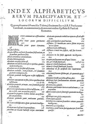 Index Alphabeticus Rerum Praecipuarum...