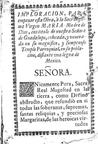Imploracion, para empezar esta Obra,...