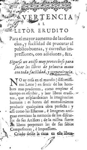 Advertencia al letor erudito