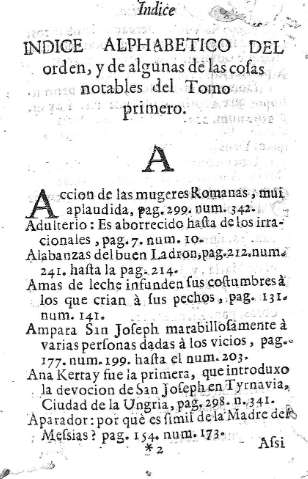 Indice Alphabetico del orden,...