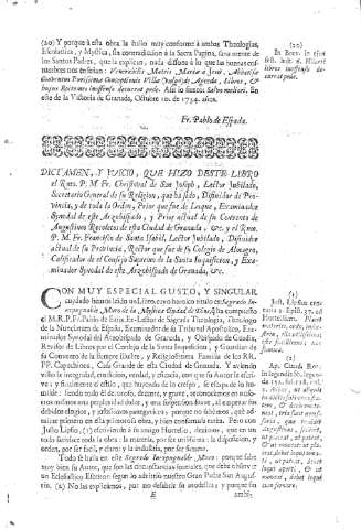 Dictamen, y Iucio, que hizo deste libro el Rmo. P. M. Fr. Christoval de San Joseph...