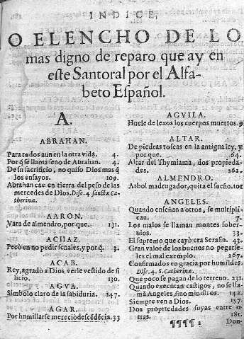 Indice o Elencho de lo mas digno de reparo...