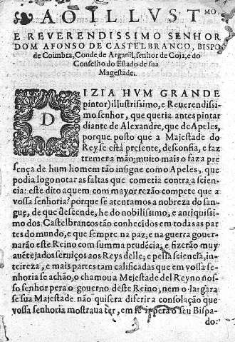 Ao Illustmo. e Reverendissimo Senhor Dom Afonso de Castelbranco,...