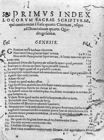 Primus Index Locorum Sacrae...