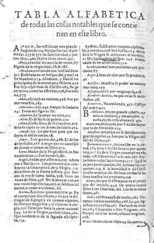 Tabla Alfabetica de todas las cosas notables...