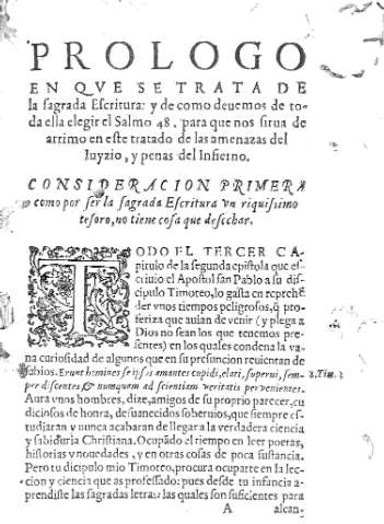 Prologo en que se trata de la sagrada Escritura:...