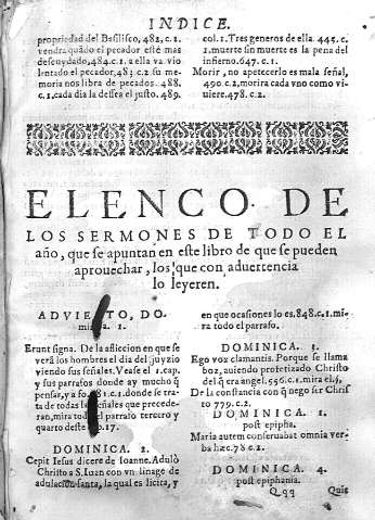 Elenco de los sermones de todo el año,...
