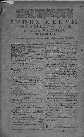 Index Rerum Notabilium quae...
