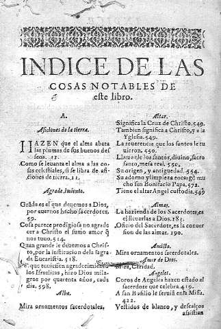 Indice de las cosas notables...