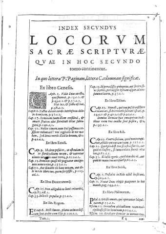 Index Secundus...