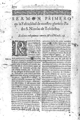 [Festividad de nuestro glorioso Padre S. Nicolas de Tolentino y Sermon primero] 150