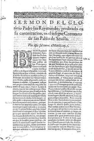 [Sermon del Glorioso Padre san Raymundo,...] 365