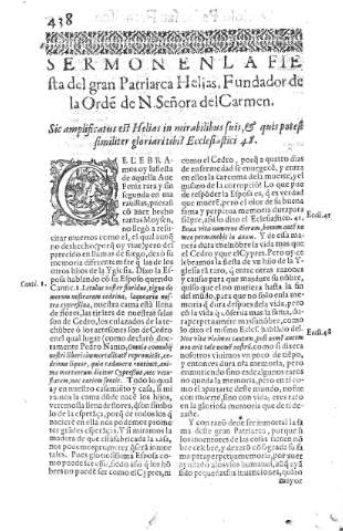 [Sermon en la Fiesta del gran Patriarca Helias,...] 438
