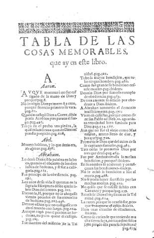 Tabla de las cosas memorables,...