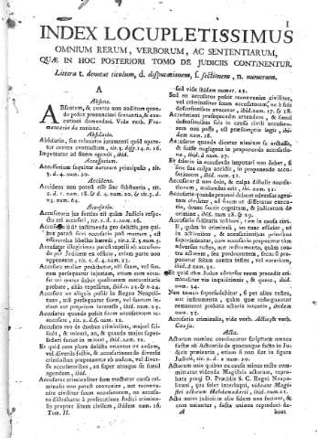 [Index Locupletissimus...] I