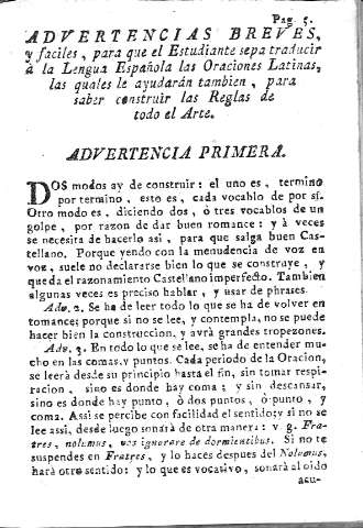 [Advertencias breves,...] 5