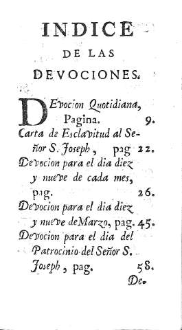 Indice de las devociones