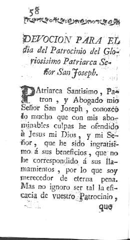 [Devocion para el dia del Patrocinio...] 58