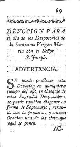 [Devocion para el dia de los Desposorios de la Santisima Virgen Maria...] 69