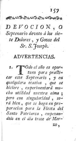 [Devocion, o Septenario devoto à los siete Dolores,...] 157