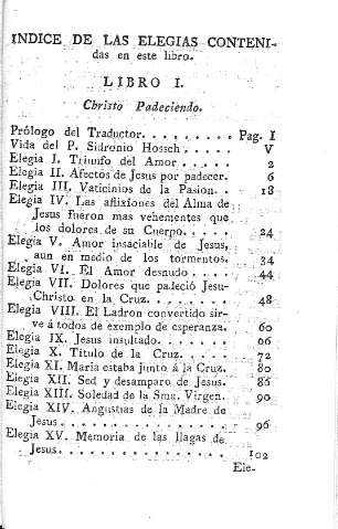 Indice de la Elegias...