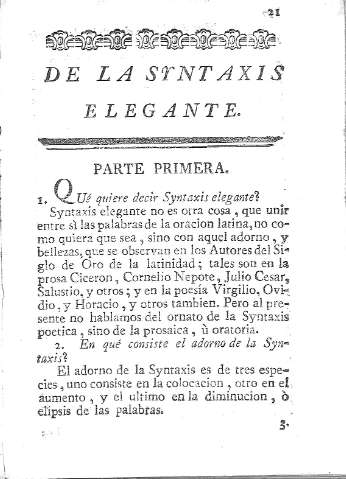 [De la syntaxis elegante y Parte Primera] 21