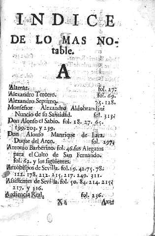 Indice de lo mas notable