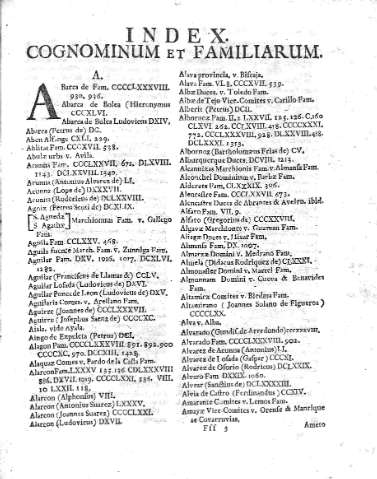 Index cognominum...