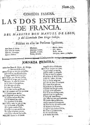 [Comedia Famosa. Las dos estrellas de Francia y Jornada Primera] 1