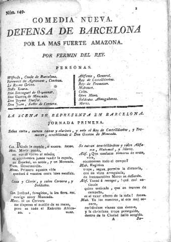 [Comedia Nueva. Defensa de Barcelona por la mas fuerte amazona y Jornada Primera] 1