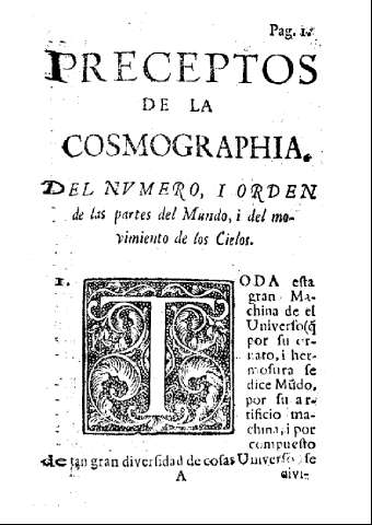 1 [Preceptos de la Cosmographia]