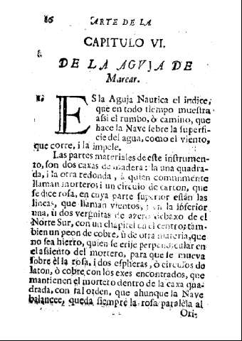 86 [Capitulo VI. De la Aguja de Marear]
