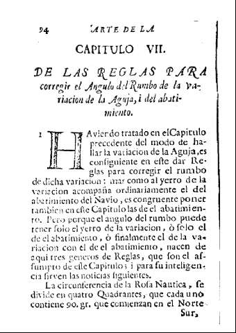 94 [Capitulo VII. De las reglas para corregir el Angulo del Rumbo...]