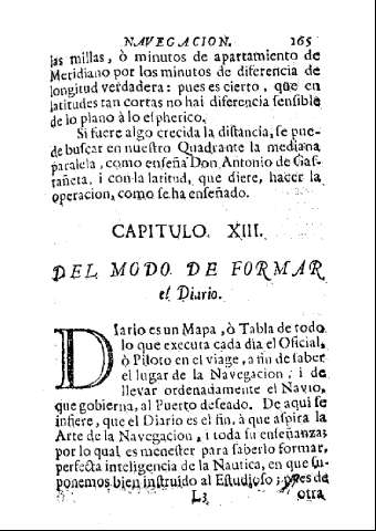 165 [Capitulo XIII. Del modo de formar el Diario]