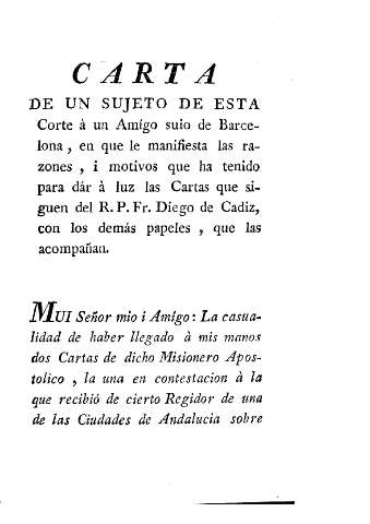 Carta de un sujeto de esta Corte à un Amigo... 