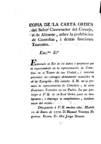 Copia de la carta..., al de Alicante...