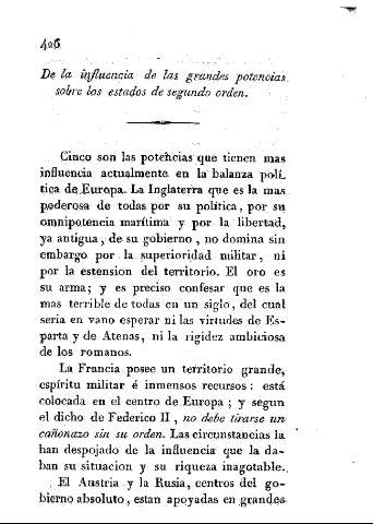 De la influencia de las grandes potencias sobre los estados de segundo orden