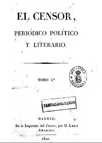 El censor, periódico político y literario. Tomo I