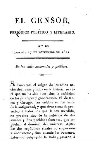 El censor, periódico político y literario. Nº 68