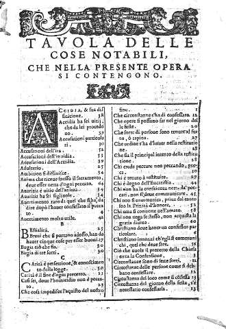 Tavola delle cose notabili,...